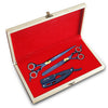 Combo Box - 6.5 Inch Professional Razor Edge Shear + Straight Edge Razor + 6.5 Inch Barber Hair Thinning Shear (Blue)