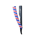 Professional Straight Edge Razor- Edgy Barber Stripes - Black
